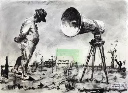 William Kentridge: Drawing for Self-Portrait as a Coffee-Pot