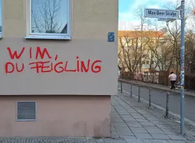 Graffiti in der N�he von Wim Wenders Wohnort