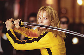Uma Thurman mit Schwert