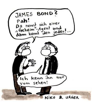 Bond-Karikatur von Niko B. Urger