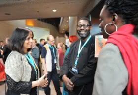 Nishtha Jain, Femi Odugbemi und Toyin Fajj auf dem DOK,fest