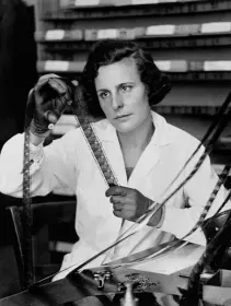 Leni Riefenstahl beim Schnitt 1935